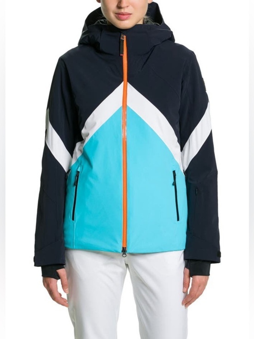 NWT BOGNER Pola-T Hooded Striped Padded Shell Ski Jacket BOGNER Fire & Ice Small